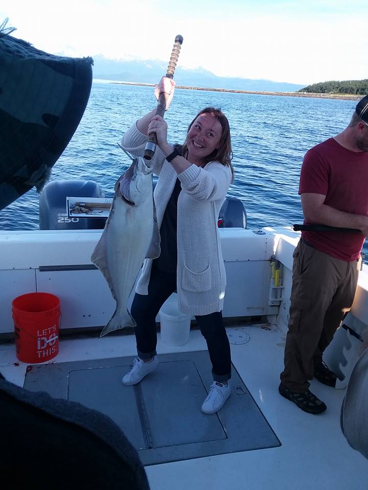 Jessica holding halibut