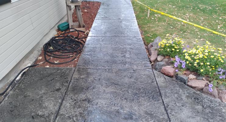 Hackett Project Stamped Concrete Sidewalk